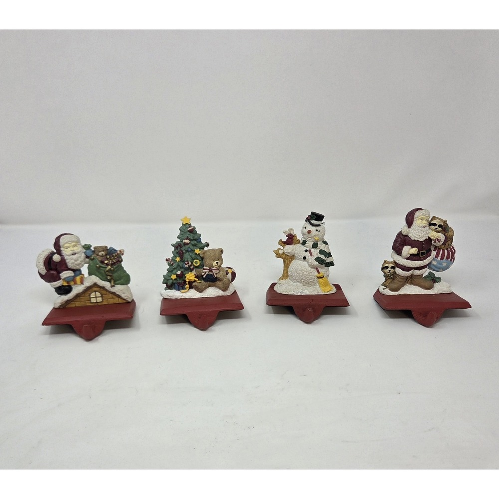 Vintage Trim A Home Kmart Resin Christmas Stocking Holders Set of 4 NIB Boxes
